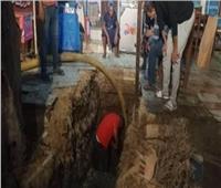 إصلاح خط مياه الشرب بمدينة ديرب نجم في الشرقية 