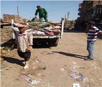 استمرار أعمال النظافة بمدينة الشهداء في المنوفية