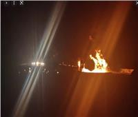 اللقطات الأولى لحريق سيارة مواد بترولية بالطريق الإقليمي.. فيديو