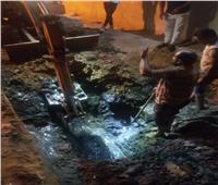 إصلاح كسر مفاجئ لماسورة المياه الرئيسية بقرية سرابيوم