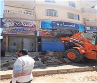 حملة مكبرة لإزالة الإشغالات والتعديات أمام المحال بمدينة بدر