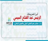 إنفوجراف| أبرز تصريحات الرئيس السيسي خلال «منتدى مصر للتعاون الدولي والتمويل الإنمائي»