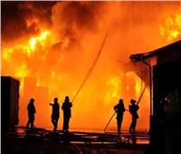 حريق كبير في مستودع بضواحي العاصمة الروسية سبوتنيك 