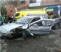 إصابة ٧ أشخاص في حادث تصادم سيارة بعمود إنارة في أسيوط 
