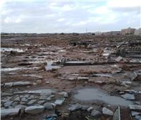 غرق مقابر غوط رباح بمياه الأمطار بمطروح | صور