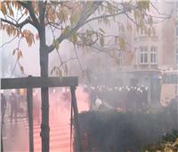 الشرطة البلجيكية تستخدم الغاز المسيل للدموع لتفريق متظاهرين في بروكسل