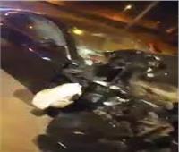  سيارة فارهة مهشمة.. ننشر أول فيديو لحادث الشيخ زايد| فيديو