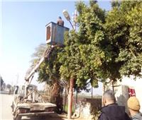 حملات مكثفة لرفع الإشغالات في المنيا.. ورفع 30 طن قمامة من 3 قرى