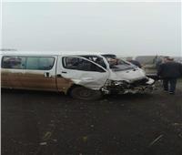 اللقطات الأولى لحادث تصادم سيارات بطريق «بنها - شبرا الحر»| صور