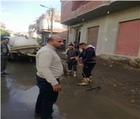 استمرار أعمال سحب المياه من الشوارع في المنيا 