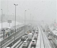 شلل مروري في إسطنبول بسبب تساقط الثلوج | فيديو