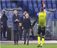 شاهد رد فعل «مورينيو» بعد طرده أمام فيرونا بالدوري الإيطالي