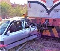 مصرع شخص في حادث تصادم قطار مع سيارة ملاكي بالواحات البحرية 