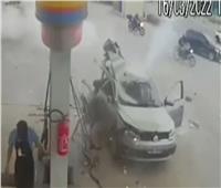 لحظة انفجار خزان سيارة بشكل غريب في محطة وقود بالبرازيل| صور وفيديو