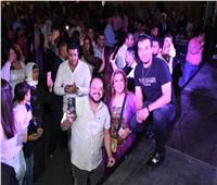 إيهاب توفيق ومحمود الليثي في حفل افتتاح خيمة رمضانية