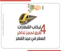 إنفوجراف | لركاب القطارات.. 4 طرق لحجز تذاكر السفر في عيد الفطر