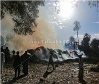 حريق هائل يلتهم عصارة عسل أسود في نجع حمادي| صور 