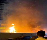 شاهد| حريق هائل في كافيه شهير على كورنيش الإسكندرية