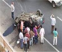 إصابة 4 أشخاص في انقلاب سيارة ملاكي بـ«صحراوي البحيرة»