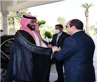 الرئيس السيسى يودع ولي عهد السعودية في ختام زيارته لمصر