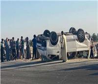 مصرع واصابة 12 شخص في حادث انقلاب ميكروباص بطريق الإسماعيلية الصحراوي 
