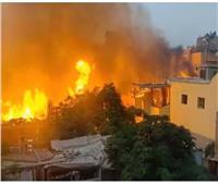 ماس كهربائي يتسبب في حريق مخزن للأخشاب بمدينة السادات 