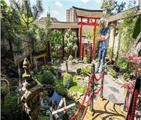 بريطاني يحول حديقة منزله لحديقة يابانية | صور