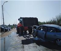 إصابة 6 أشخاص في حادث تصادم سيارتين ملاكي ببني سويف 