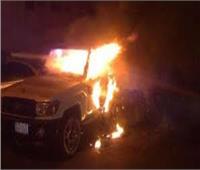 اندلاع حريق بسيارة تاكسي في أسيوط