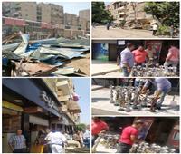فيديو وصور| غلق وتشميع 11 مقهى وكافيه مخالف بإمبابة وقطع المرافق عنهم