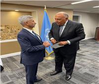 وزير الخارجية المصري يلتقي نظيره الهندى خلال زيارته الحالية إلى نيويورك