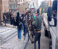 ضبط 296 حالة إشغال طريق وإزالة 120 حاجز حديد فى حملة بالإسكندرية