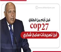 قبل أيام من انطلاق Cop27.. أبرز تصريحات سامح شكري