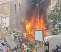 ماس كهربائي وراء حريق 4 أكشاك بسوق غزة في الموسكي