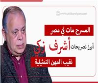 إنفوجراف| المسرح مات في مصر.. أبرز تصريحات أشرف زكي 