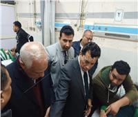محافظ الجيزة ووزير الشباب بمستشفى أكتوبر العام للاطمئنان على صحة المصابين