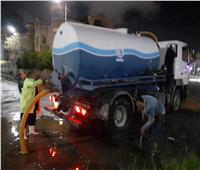 جهود مكثفة لسحب مياه الأمطار المتراكمة في شوارع بورسعيد
