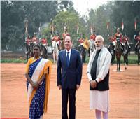 رئيسة الهند تستقبل السيسي في قصر «راشتراباتي بهافان» الجمهوري بنيودلهي