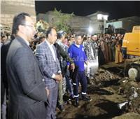 نائب محافظ المنيا يتابع تداعيات حادث أعمال حفر خزان صرف صحي بالمخالفة