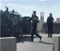 نجاة شخص من الموت في حادث انقلاب سيارة أعلى محور 26 يوليو| صور