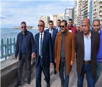 محافظ الإسكندرية: الانتهاء من إصلاح تلفيات رصيف وسور كورنيش سيدي بشر