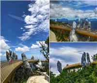 معلقًا على ارتفاع 1400 متر.. فيتنام تبهر العالم بـ«الجسر الذهبي» | صور 