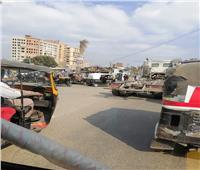 انقلاب سيارة نقل ثقيل بميدان العاشر من رمضان بقليوب| صور