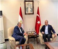 وزير الخارجية التركي يعقد اجتماعًا ثنائيًا مع سامح شكري في مدينة «أضنة» 