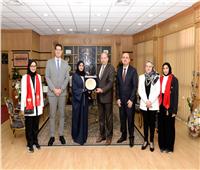 رئيس جامعة المنصورة يستقبل المستشار الثقافي لسفارة البحرين بالقاهرة