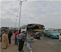 إصابة 10 أشخاص فى حادث إنقلاب ميكروباص بصحراوي المنيا 