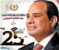 محافظ أسوان يهنئ الرئيس السيسى بمناسبة الذكرى الـ41 لتحرير سيناء 