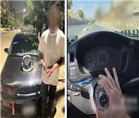 لتحقيق مشاهدات على «تيك توك».. يقود سيارة بدون عجلة قيادة في القاهرة