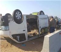 إصابة 9 أفراد في حادث انقلاب سيارة ميكروباص بإقليمي المنوفية  
