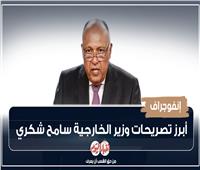 إنفوجراف| تصريحات هامة لوزير الخارجية سامح شكري بشأن سد النهضة والأزمة السودانية